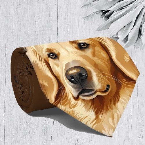 I Love Dogs Golden Retriever Labrador Neck Tie
