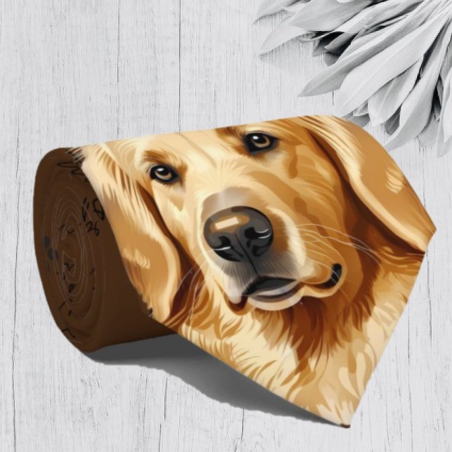 I Love Dogs Golden Retriever Labrador Neck Tie (Creator Uploaded)