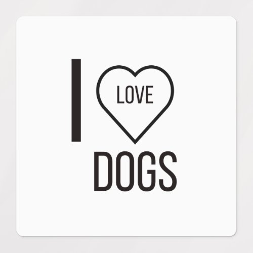 I LOVE DOGS LABELS