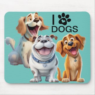 I Love Dogs Mousepad