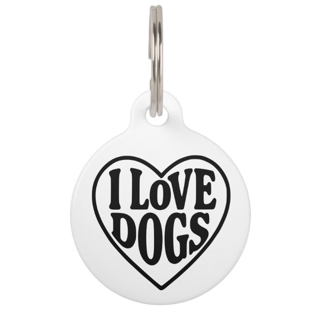 I Love Dogs Pet ID Tag (Front)