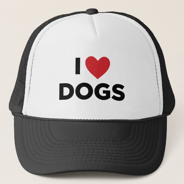 I LOVE DOGS TRUCKER HAT (Front)