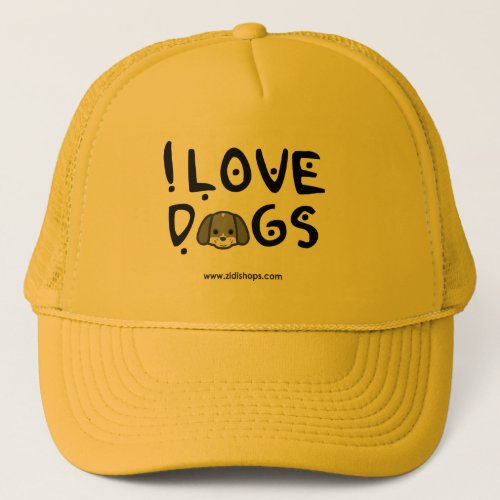 I love Dogs Unisex Twill Hat popular outdoors Trucker Hat