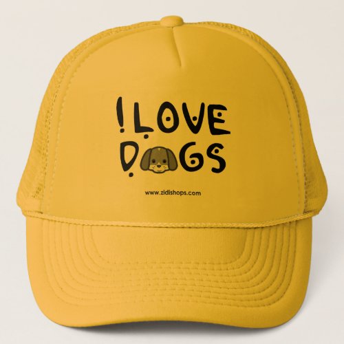 I love Dogs Unisex Twill Hat popular outdoors Trucker Hat