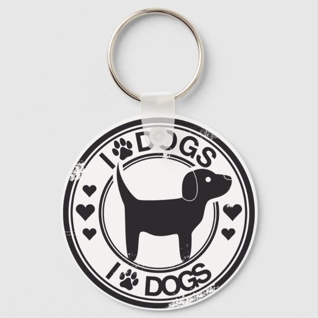 I love dogs with puppy keychain (Front)