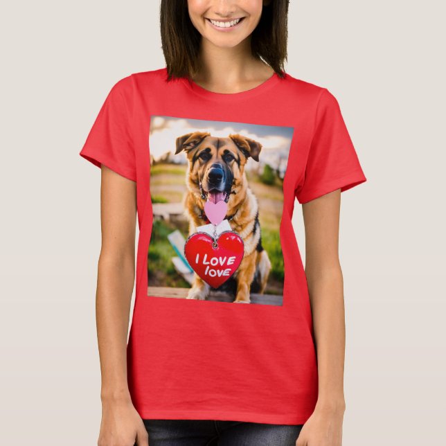 "I Love Dogs Women's T-Shirt Design" (Front)