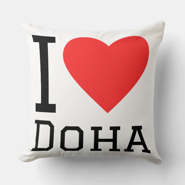 I love Doha Throw Pillow (Front)