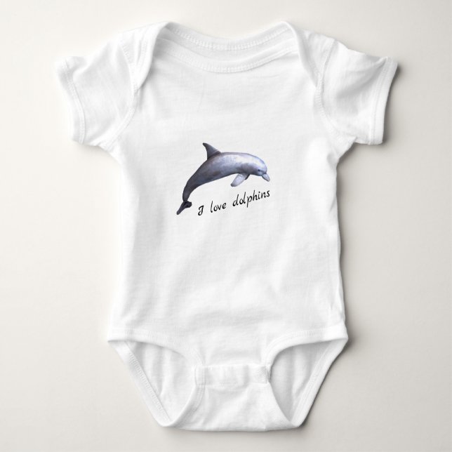 I love dolphins baby bodysuit (Front)