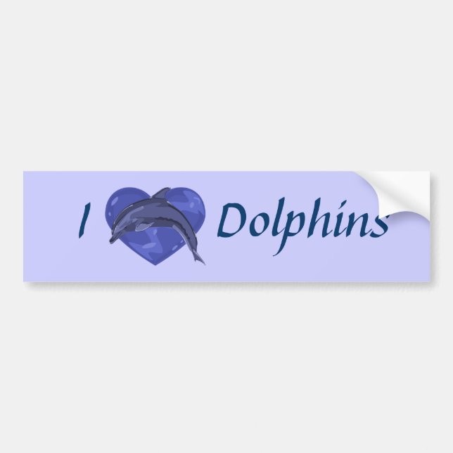 I Love Dolphins Bumper Sticker (Front)