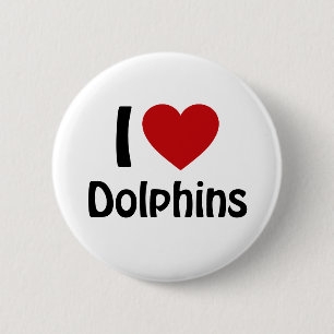 I love Dolphins Button