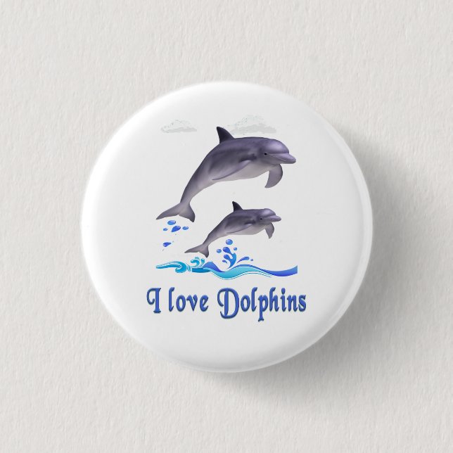 I love Dolphins Button (Front)