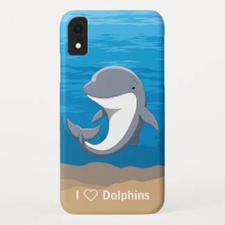 I Love Dolphins Cute Bottlenose Dolphin iPhone XR Case