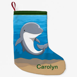 I Love Dolphins Cute Bottlenose Small Christmas Stocking