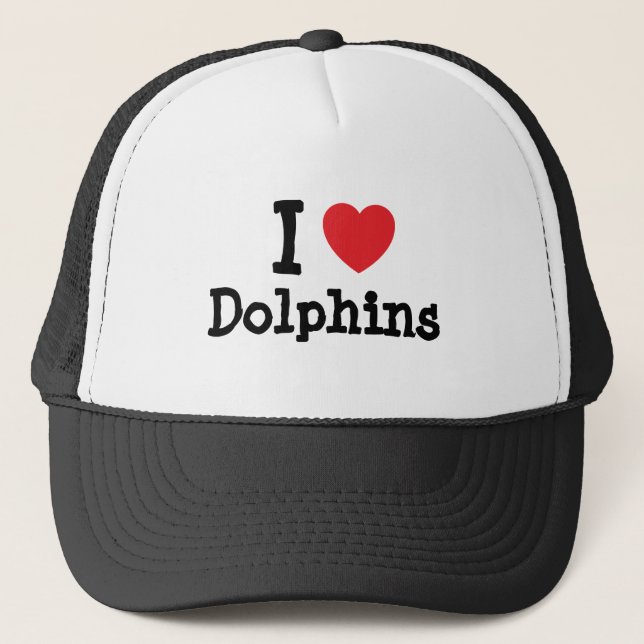 I love Dolphins heart custom personalized Trucker Hat (Front)
