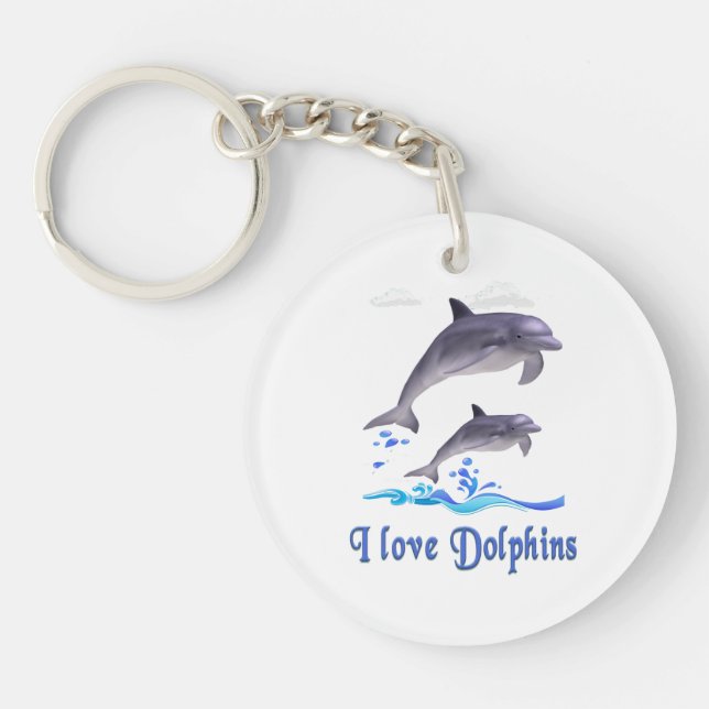 I love Dolphins Keychain (Front)