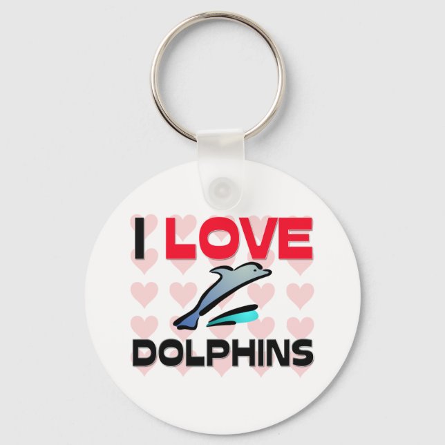I Love Dolphins Keychain (Front)