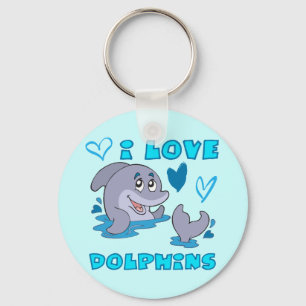 I Love Dolphins Keychain