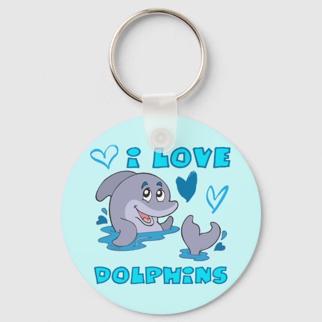 I Love Dolphins Keychain (Front)