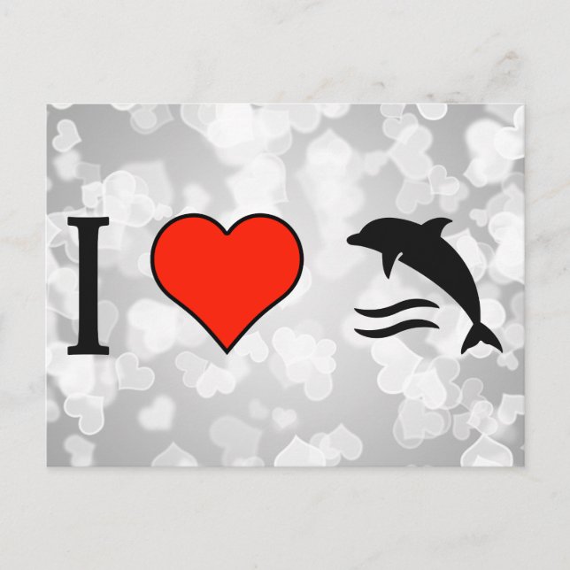 I Love Dolphins Postcard (Front)