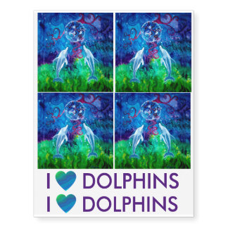 I Love Dolphins Temp Tattoo