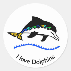 I love DOLPHINS -Wildlife warrior - Nature - Classic Round Sticker