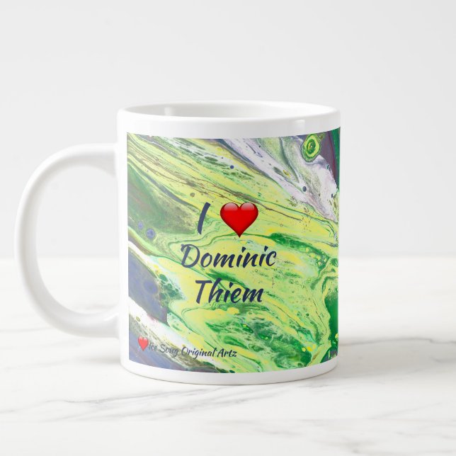 I Love Dominc Thiem Abstract Personalize Giant Coffee Mug (Left)