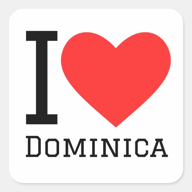I love dominica square sticker (Front)