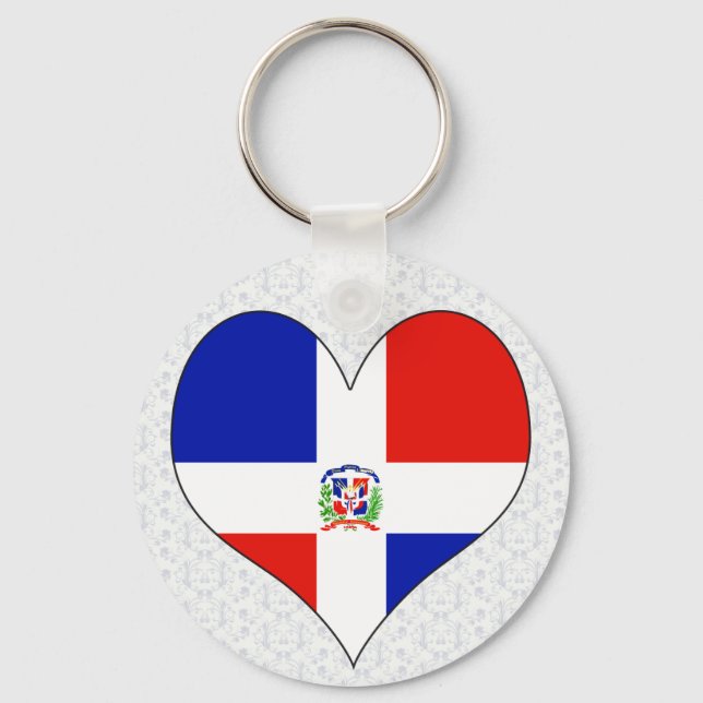I Love Dominican Republic Keychain (Front)