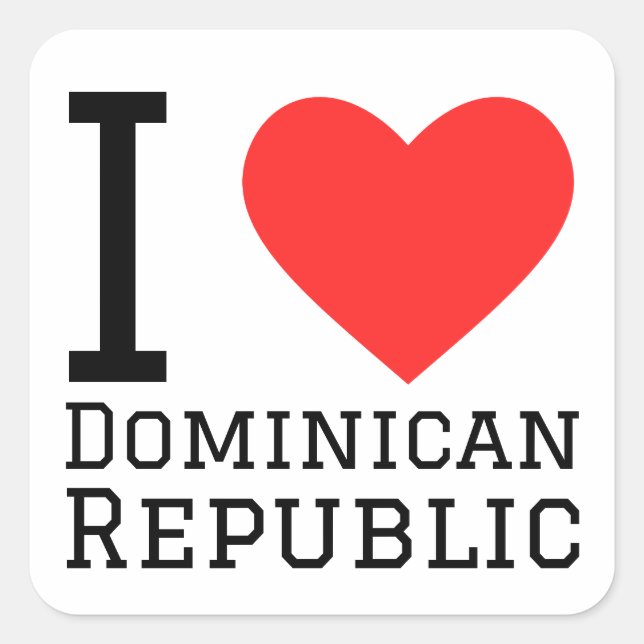 I love Dominican Republic  Square Sticker (Front)