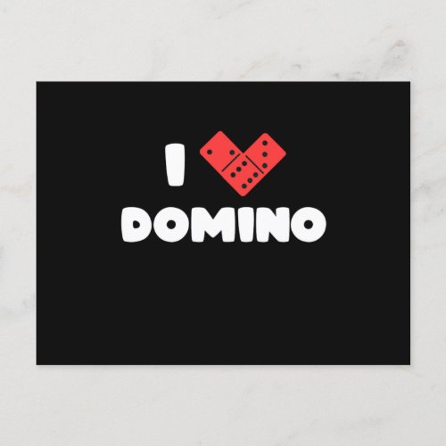 I Love Domino Game Player Tiles Puzzler Game Gift Postcard