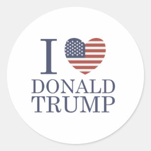 I Love Donald Trump Classic Round Sticker