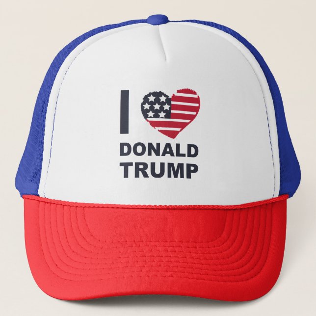 I Love Donald Trump Trucker Hat (Front)