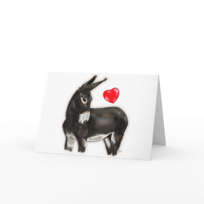I Love Donkeys Demure Donkey Card