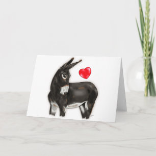 I Love Donkeys Demure Donkey Card