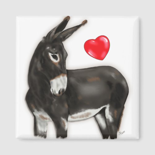 I Love Donkeys Demure Donkey Magnet