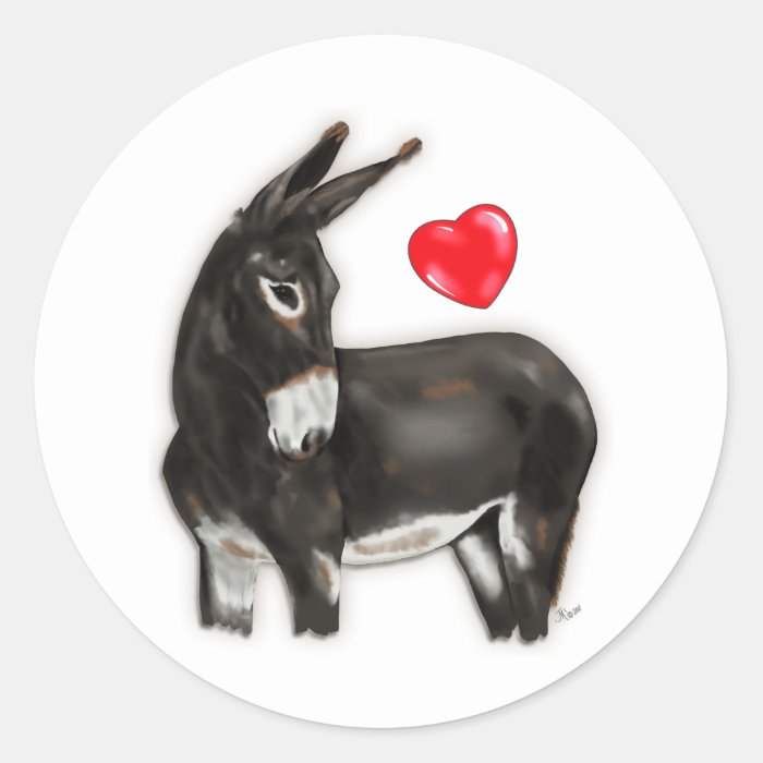 I Love Donkeys Demure Donkey Stickers