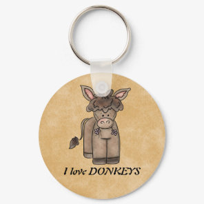 I love DONKEYS keychain