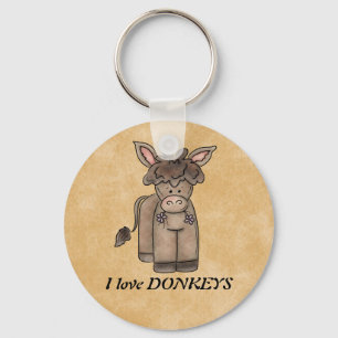 I love DONKEYS keychain