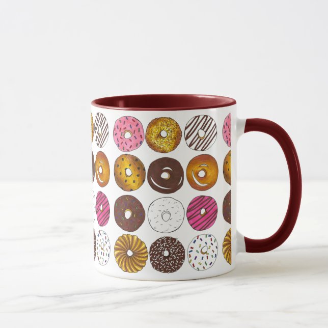 I Love Donuts Dozen Doughnuts Breakfast Food Mug (Right)