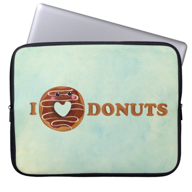 I love Donuts Laptop Sleeve (Front)