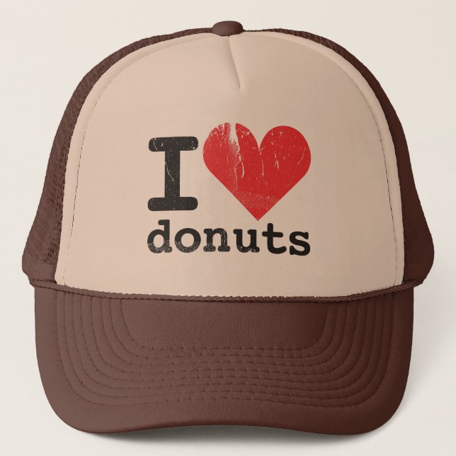 I love donuts Trucker Hat (Front)