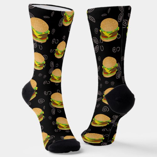 I Love Double Cheeseburgers Socks