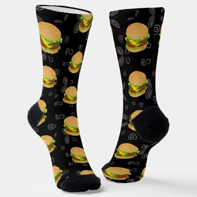 I Love Double Cheeseburgers Socks (Angled)
