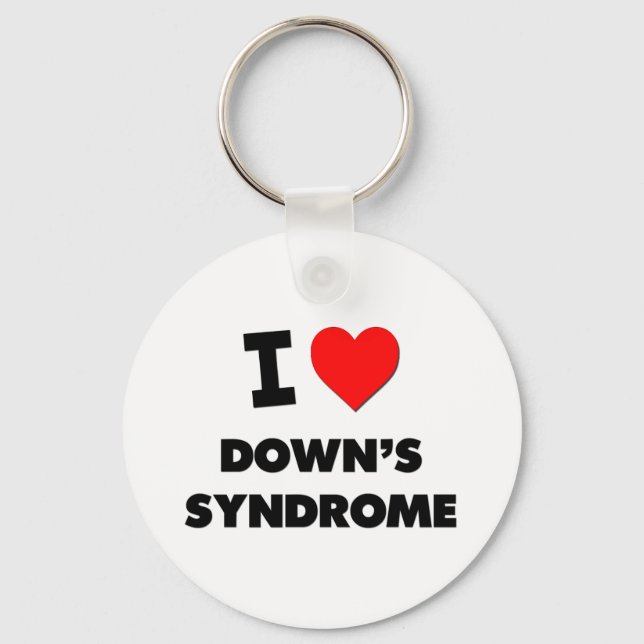 I Love Down's Syndrome Keychain (Front)