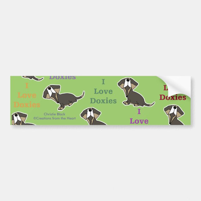 I Love Doxies collage Bumper Sticker (Front)