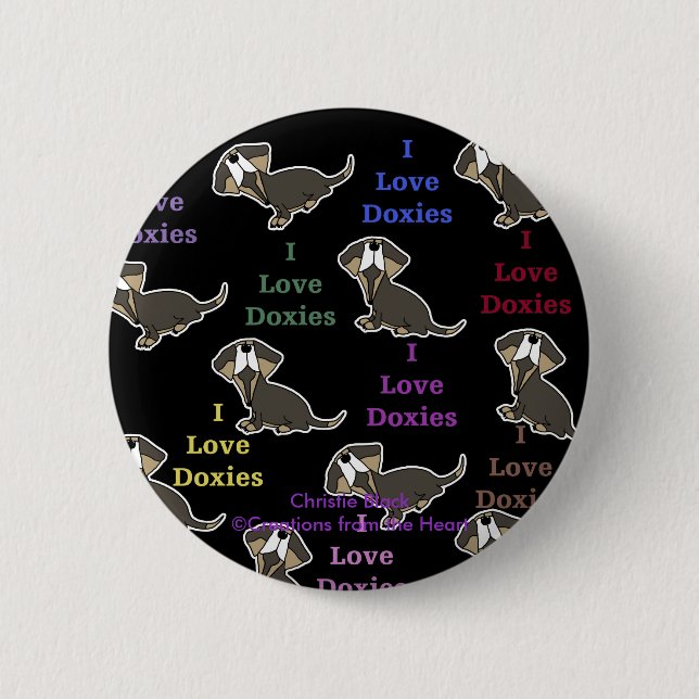 I Love Doxies collage Button (Front)