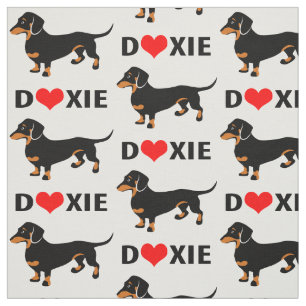 I Love Doxies - Dachshund Pattern Fabric