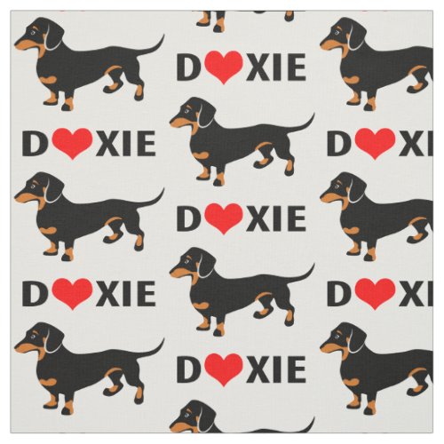 I Love Doxies _ Dachshund Pattern Fabric
