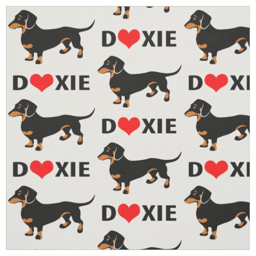 I Love Doxies - Dachshund Pattern Fabric