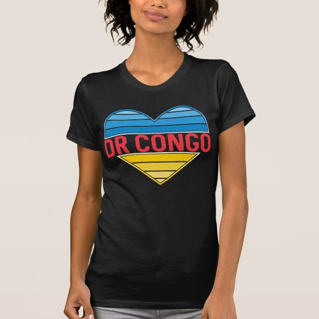 I Love DR Congo, Congo-Kinshasa Heart T-Shirt (Front)